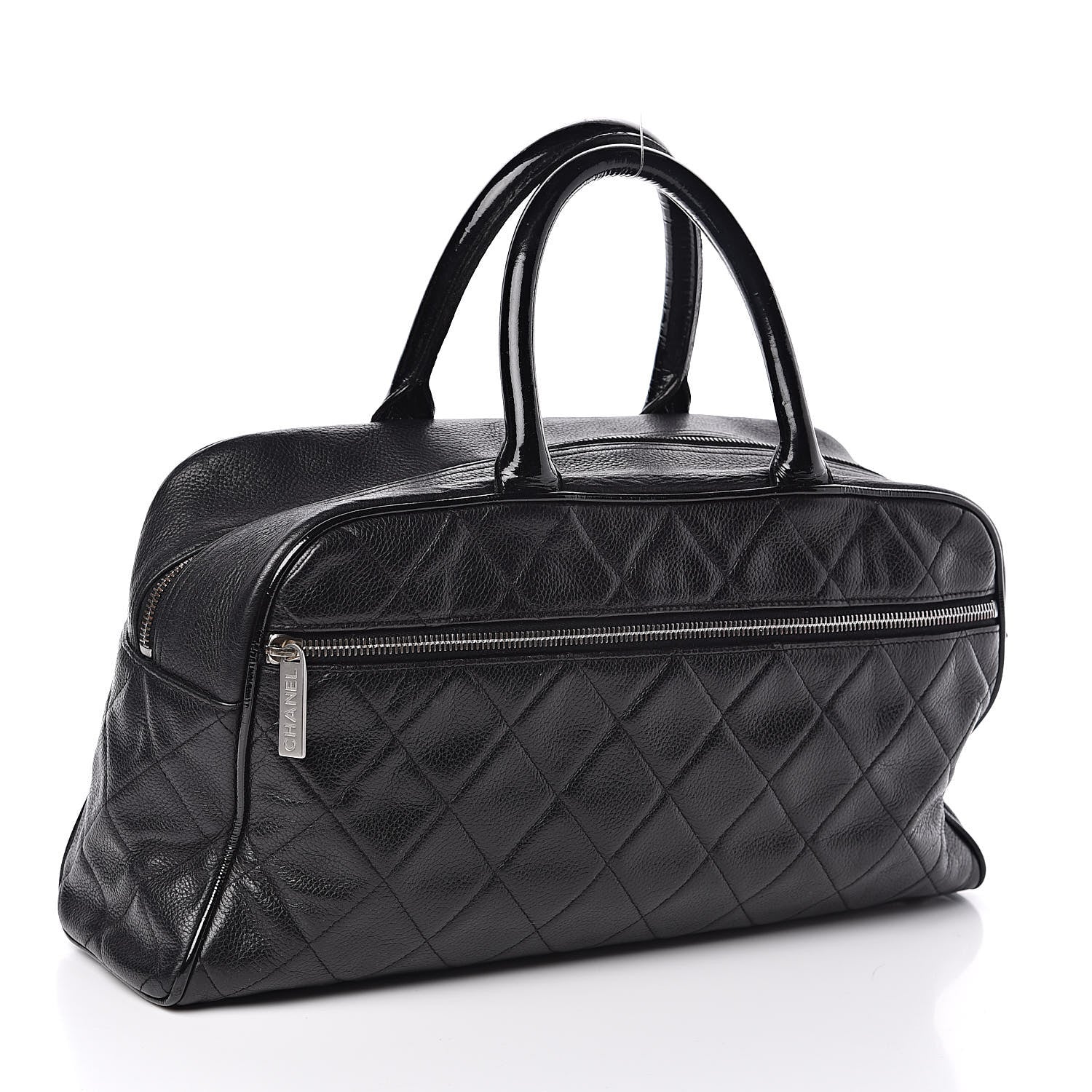 Chanel Caviar Patent Quilted Large Bowler Black 3 of 10
