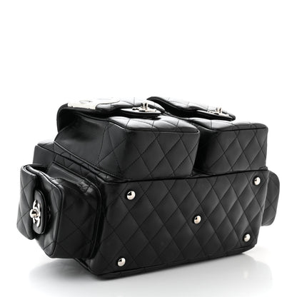 Chanel Calfskin Quilted Small Cambon Multipocket Reporter Black White 4 of 10