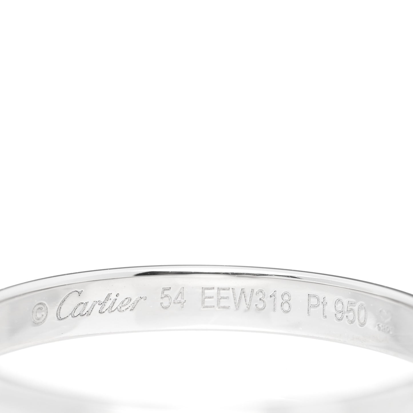 Platinum 2.5mm D'Amour Wedding Band Ring 54 6.75