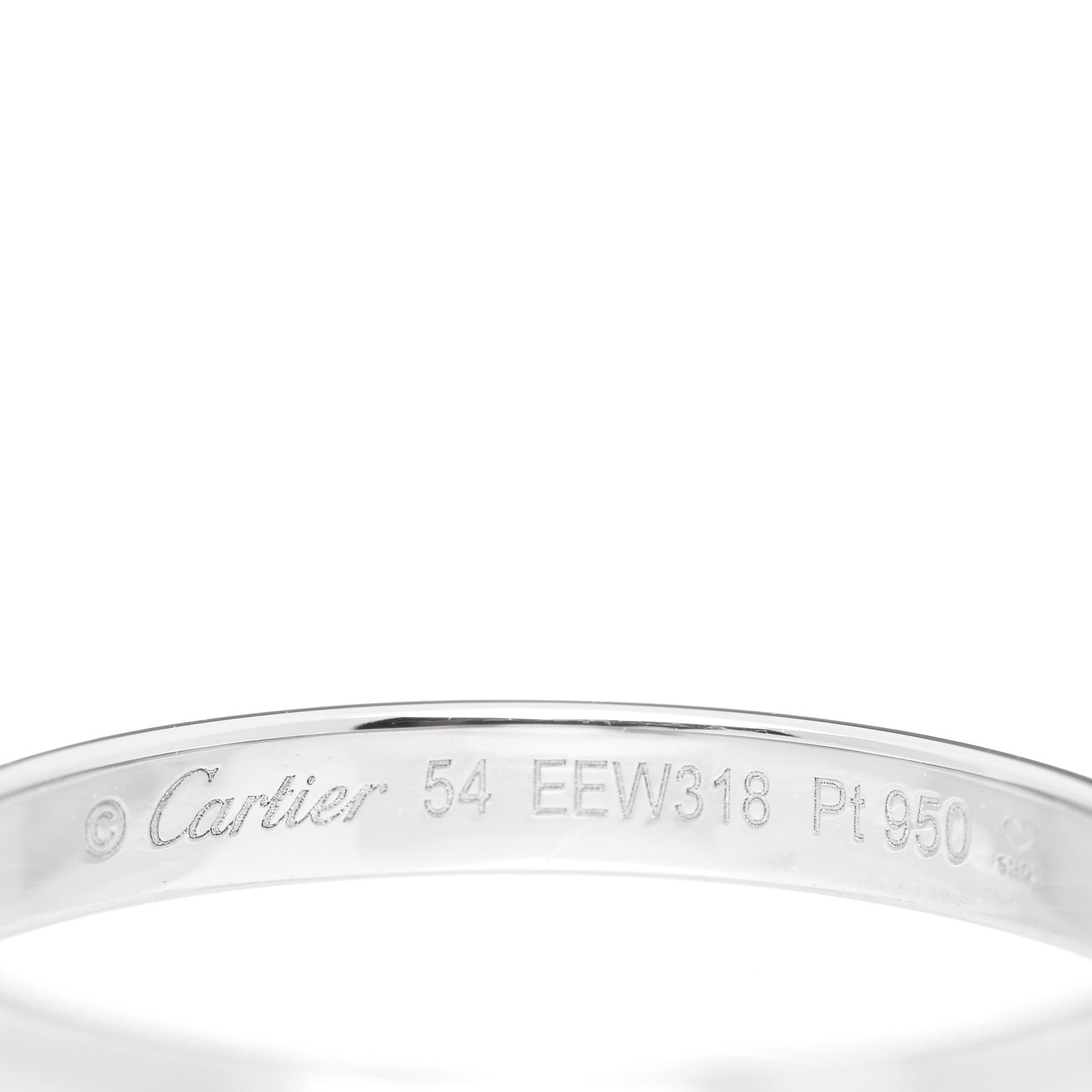 Cartier Platinum 2.5mm D'Amour Wedding Band Ring 54 6.75 3 of 4
