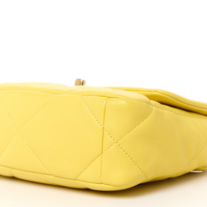 Chanel Lambskin Quilted Medium Chanel 19 Flap Yellow 9 of 9