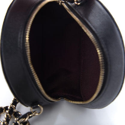 Chanel Caviar Quilted Round Clutch With Chain Black 5 of 10