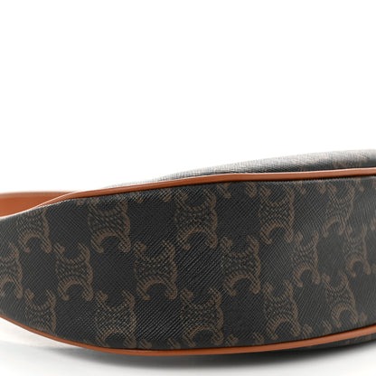 Celine Triomphe Canvas Calfskin Ava Shoulder Bag Tan 8 of 9