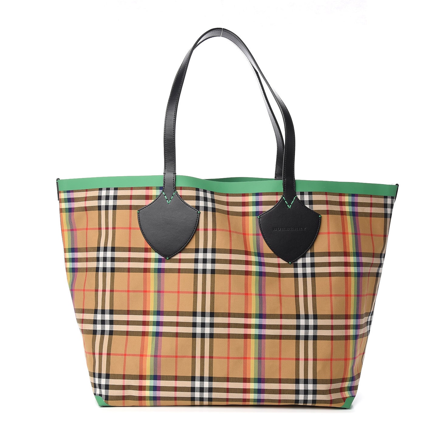 Vintage Rainbow Check Extra Large The Giant Reversible Tote Antique Yellow