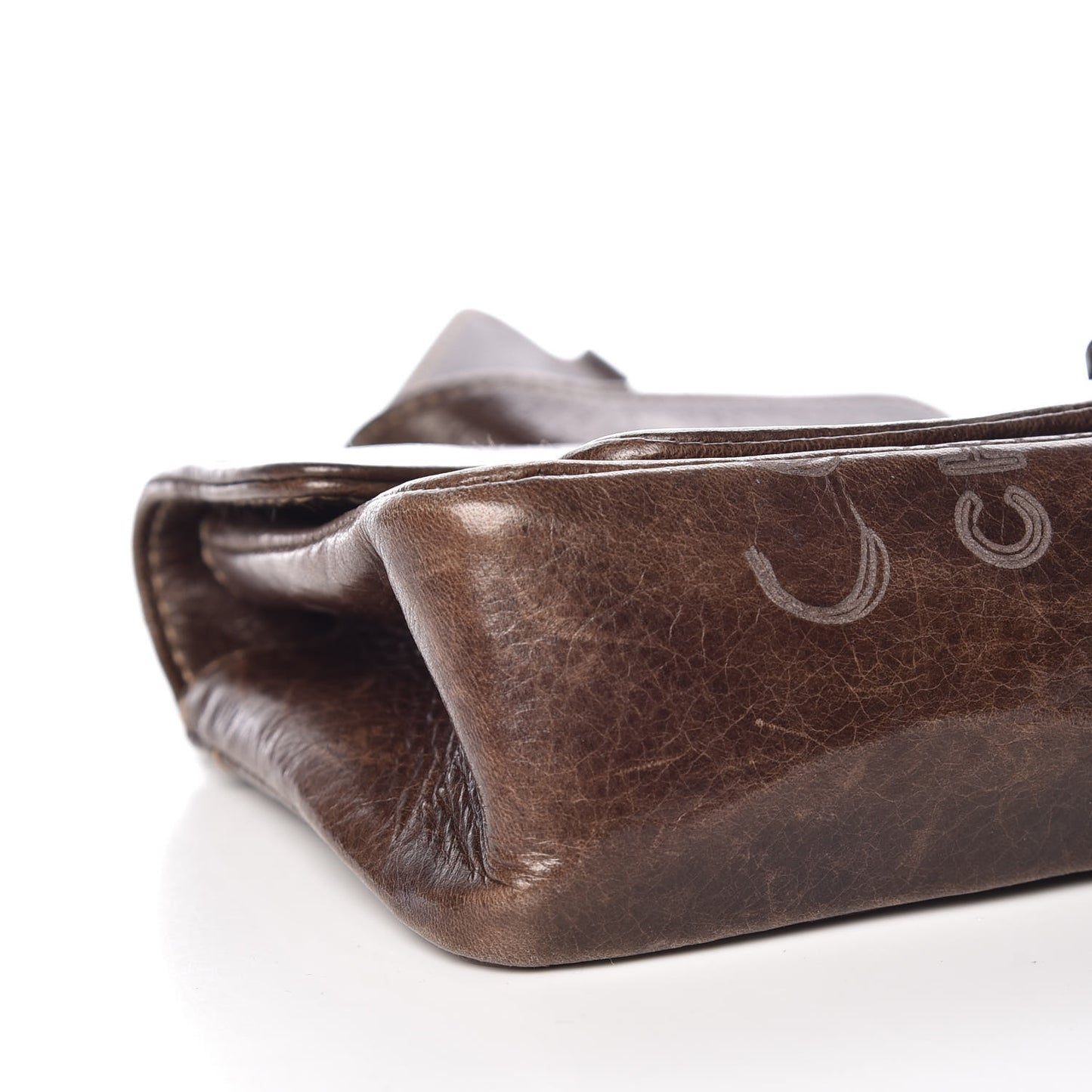 Calfskin Graffiti Flap Brown