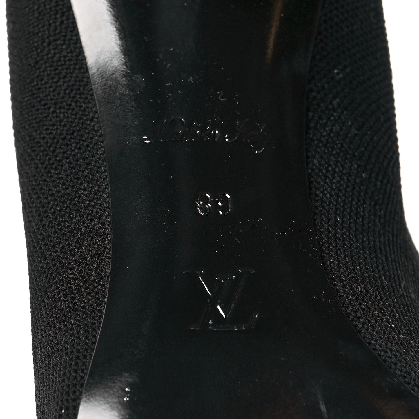 Monogram Stretch Fabric Silhouette Ankle Boots 39 Black
