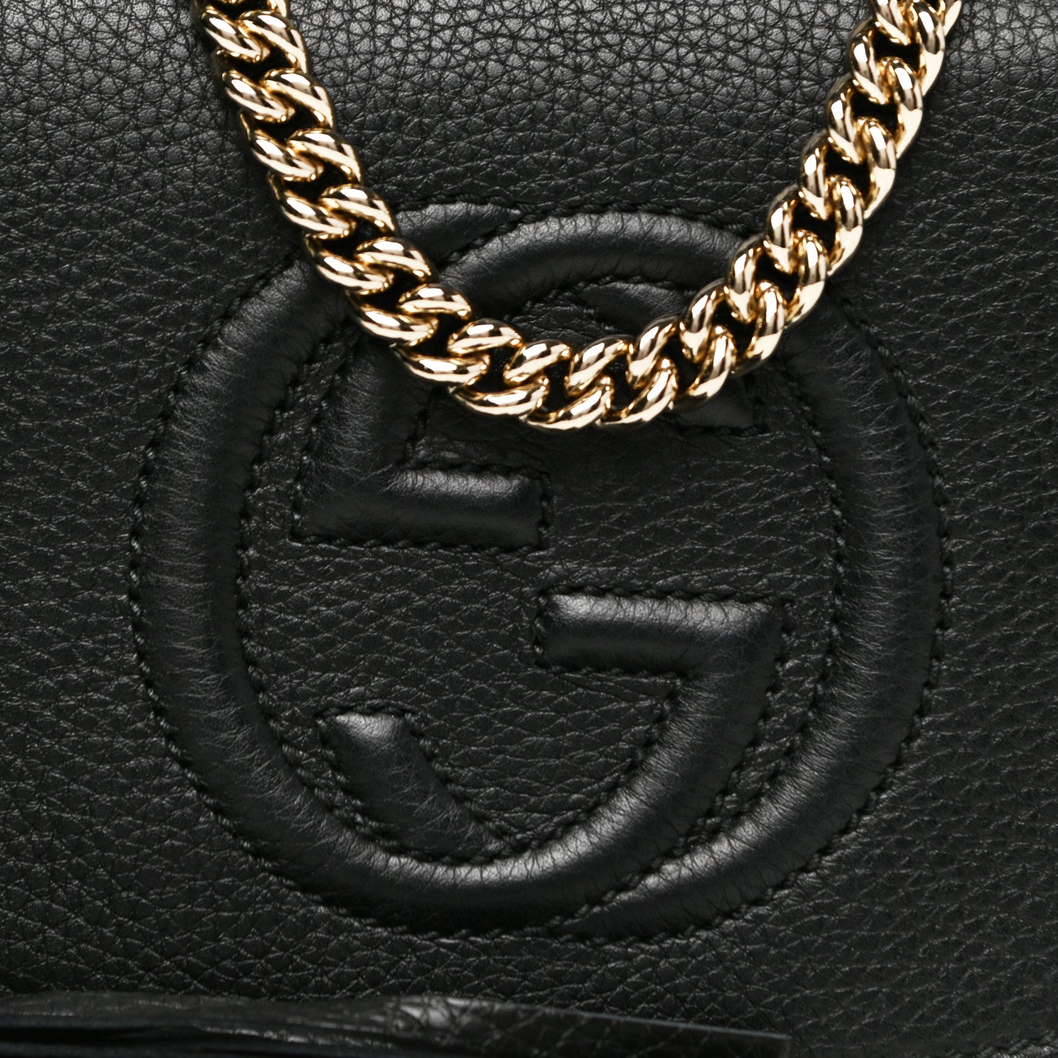 Gucci Pebbled Calfskin Small Soho Flap Crossbody Black 8 of 10