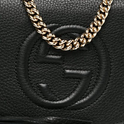 Gucci Pebbled Calfskin Small Soho Flap Crossbody Black 8 of 10