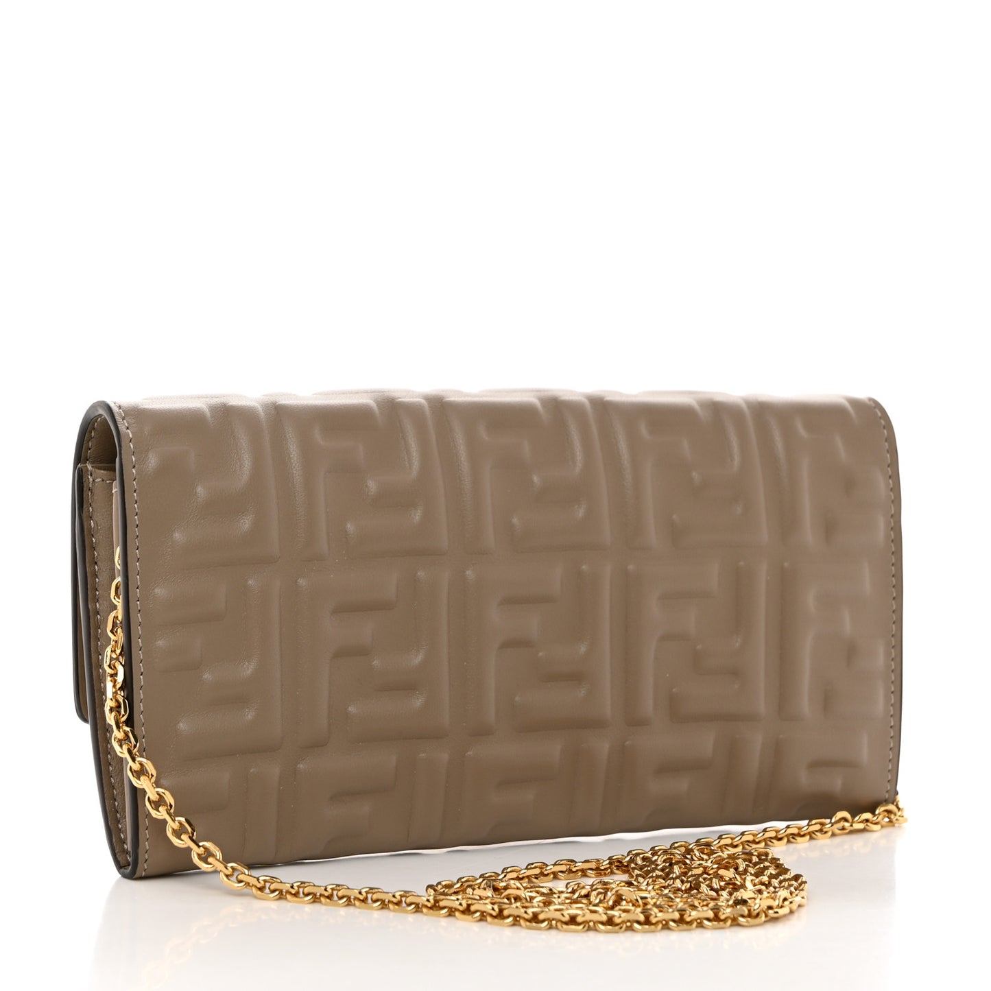 Nappa Matisse FF Embossed Continental Wallet On Chain Dove Gray