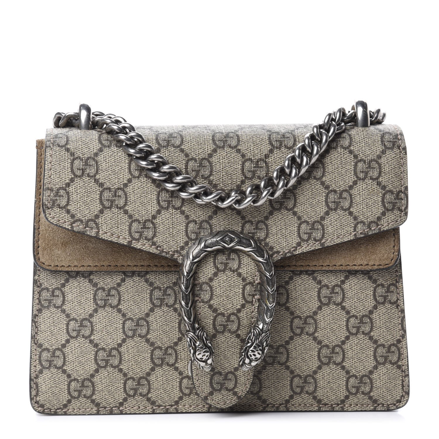 Gucci GG Supreme Monogram Mini Dionysus Shoulder Bag Taupe 1 of 10