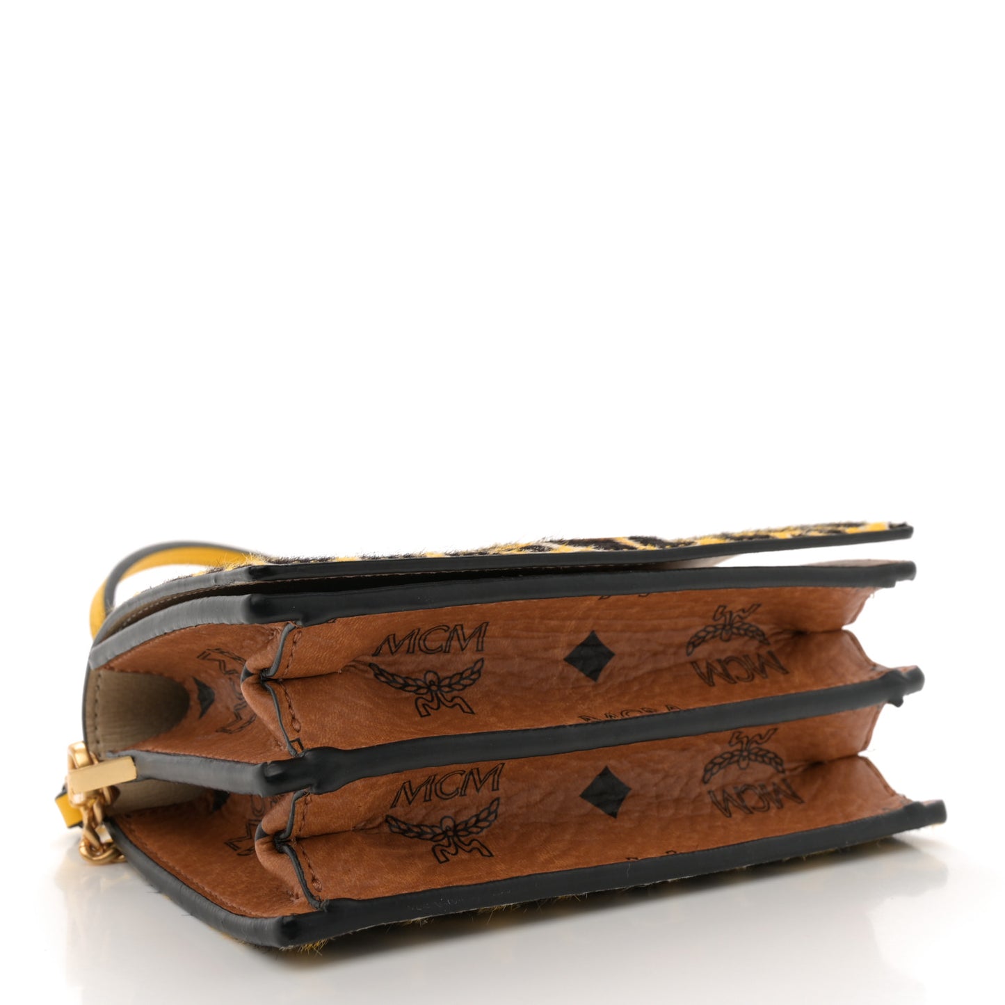 Visetos Calf Hair Giraffe Print Cross Body Yellow