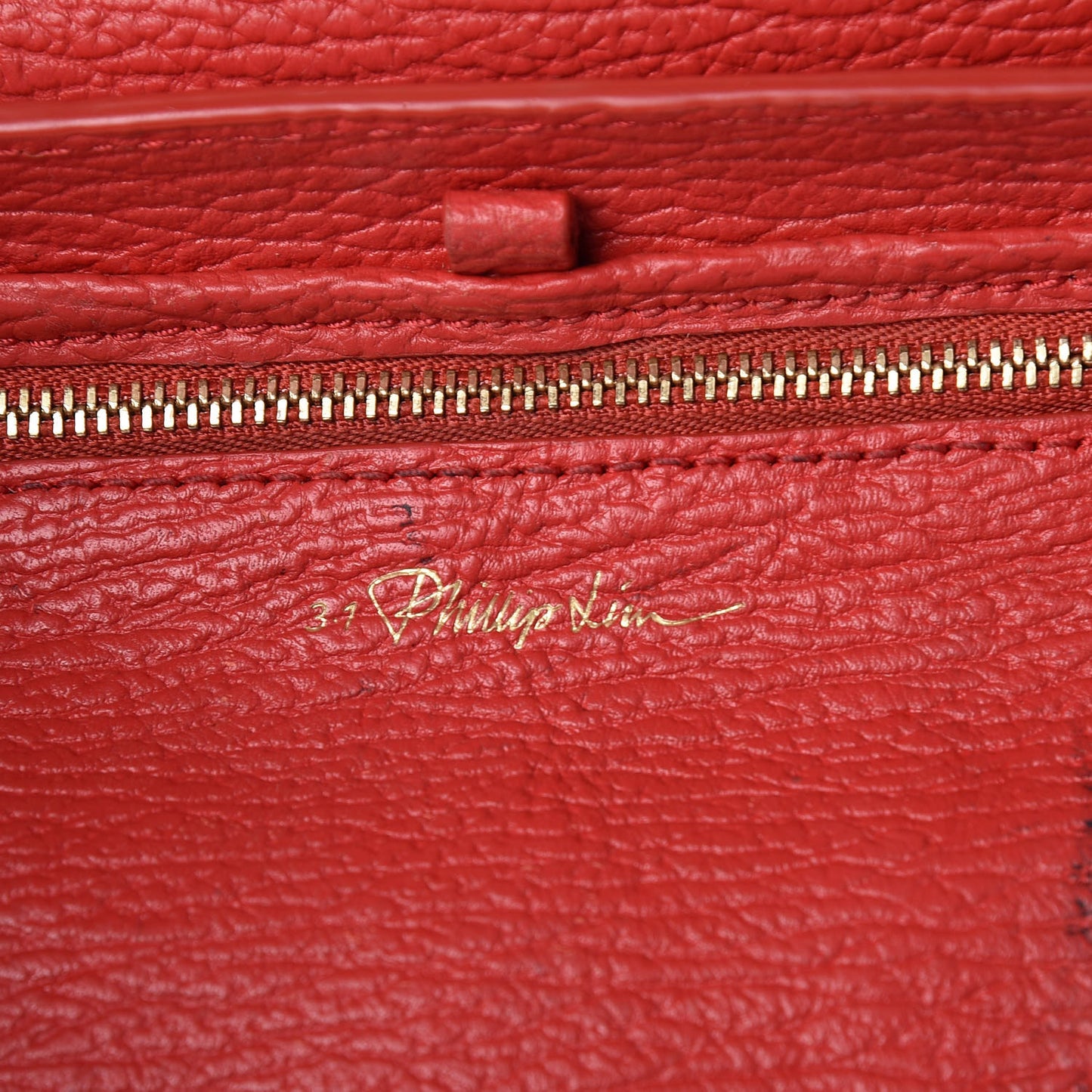 3.1 Textured Calfskin Mini Pashli Satchel Red