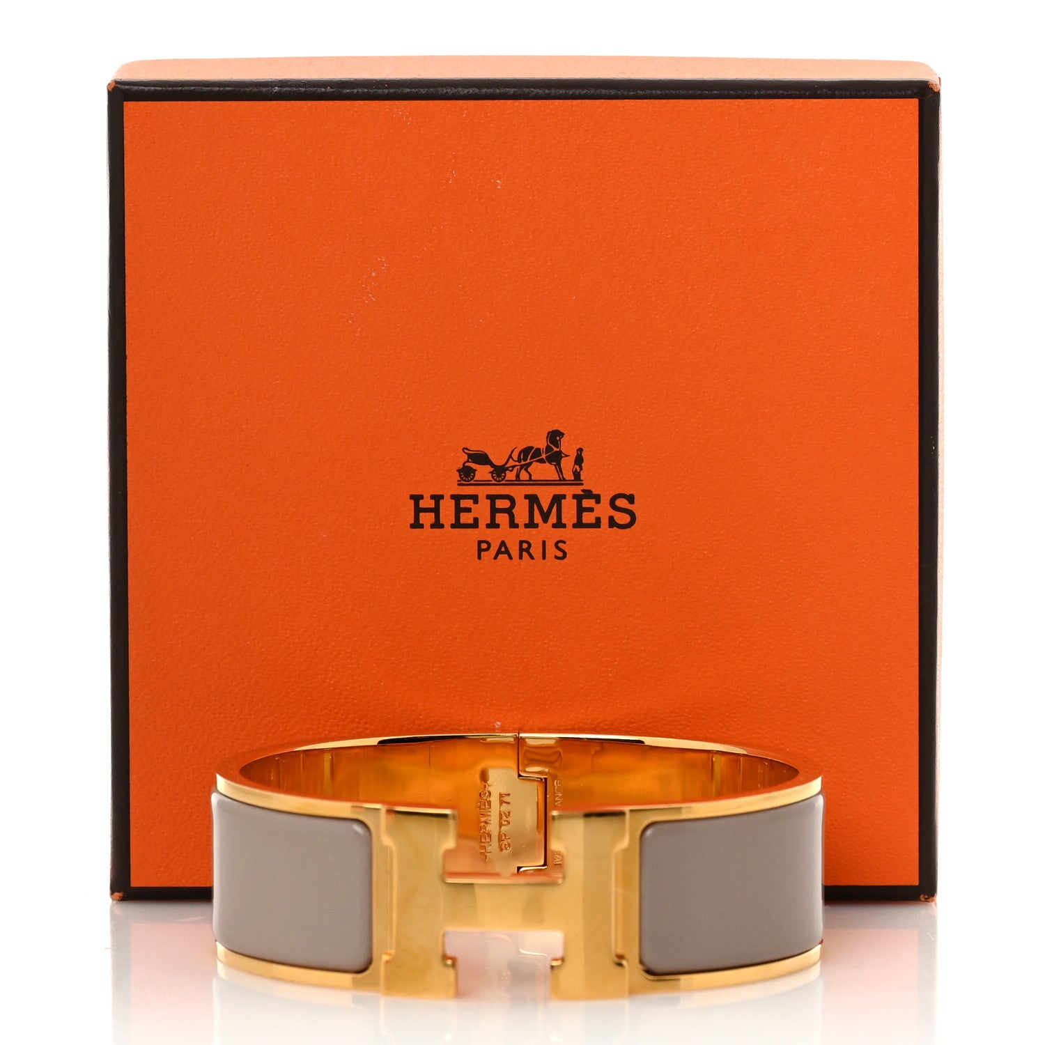 Hermes Enamel Wide Clic Clac H Bracelet GM Marron Glace 5 of 5