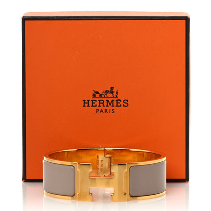 Hermes Enamel Wide Clic Clac H Bracelet GM Marron Glace 5 of 5