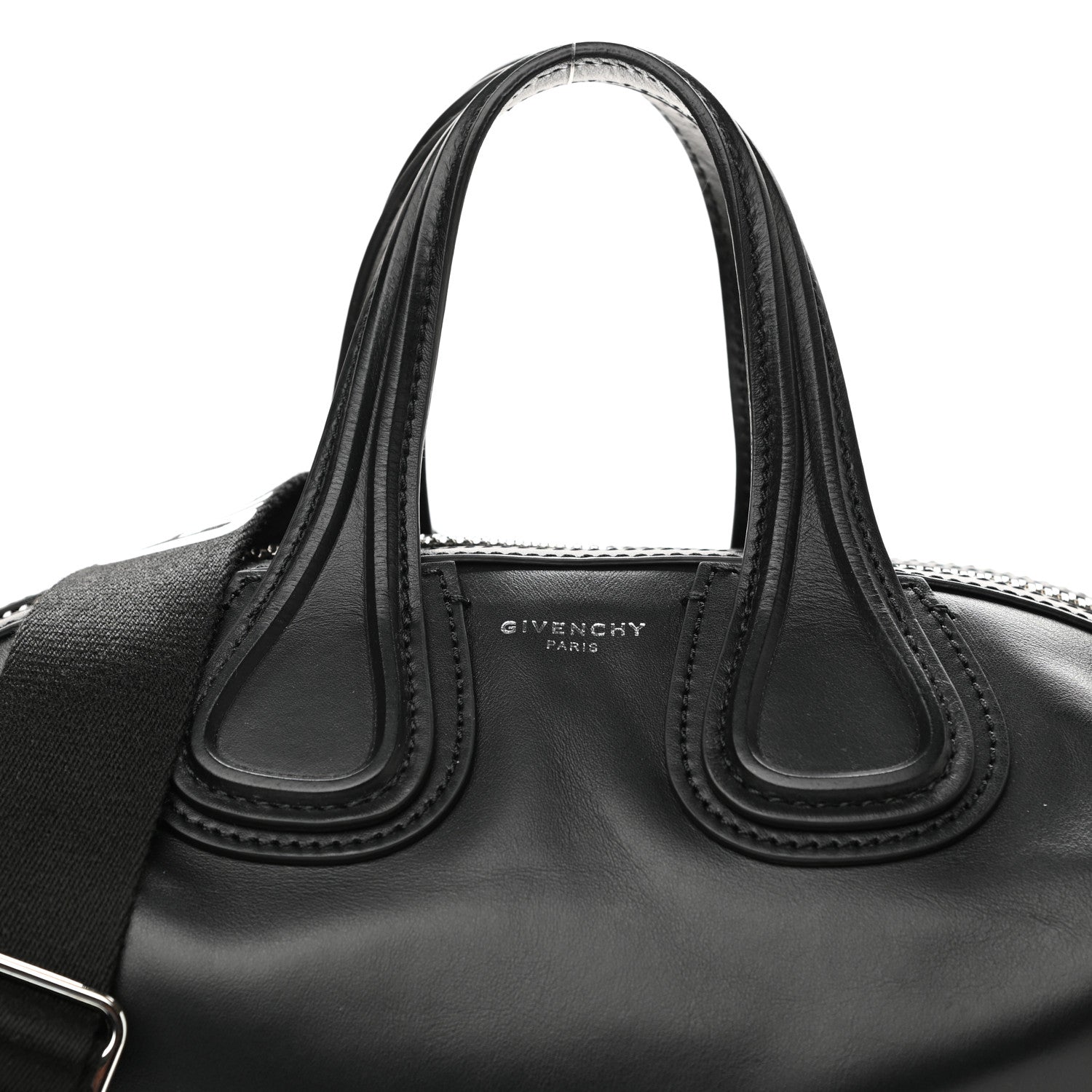 Givenchy Waxed Calfskin Small Nightingale Logo Strap Black 8 of 10