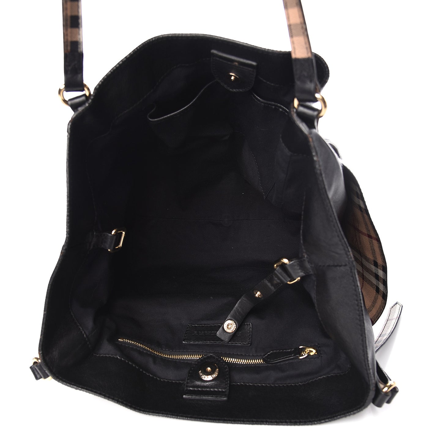 Calfskin Haymarket Check Small Canterbury Tote Black