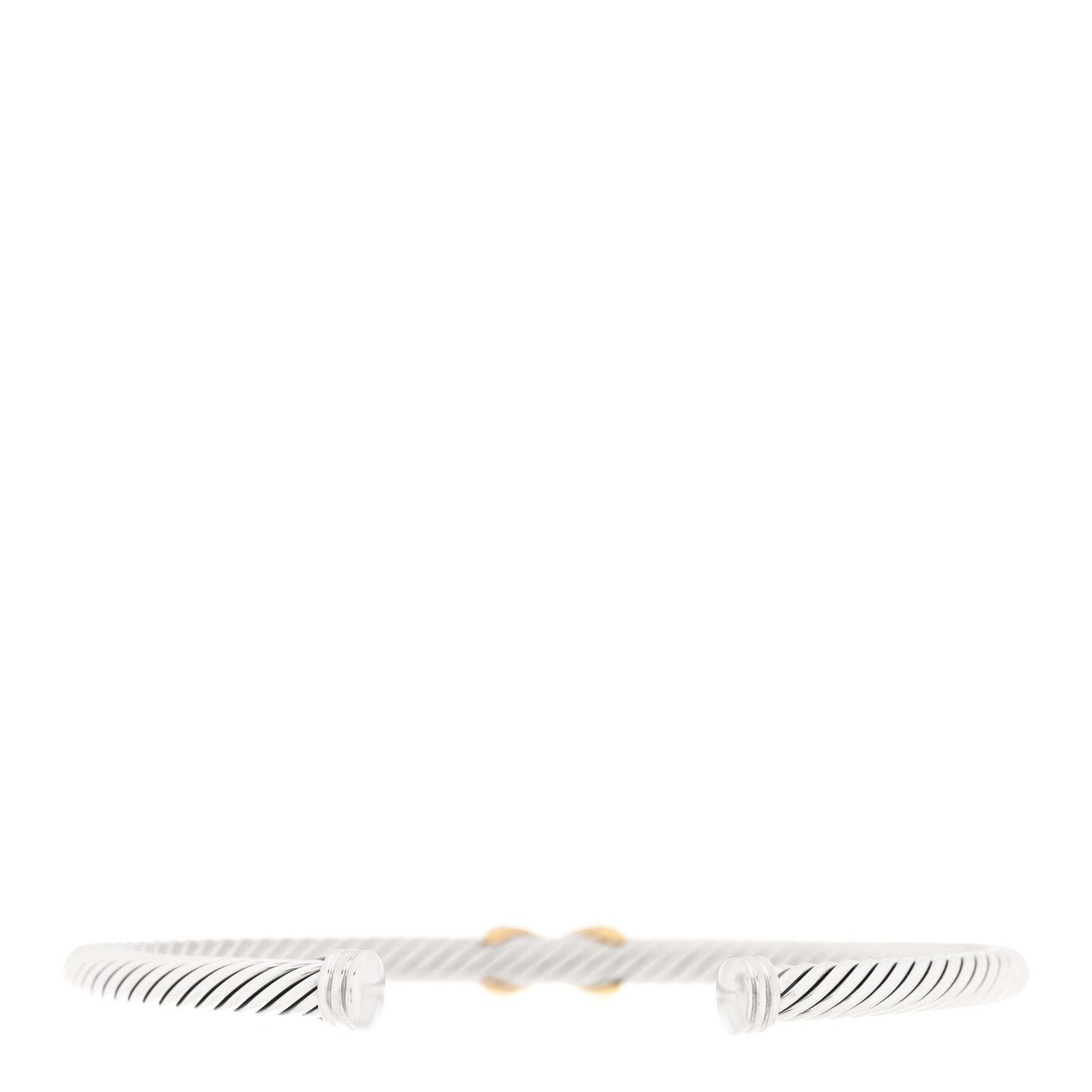 Sterling Silver 18K Yellow Gold 4mm X Station Cable Bracelet