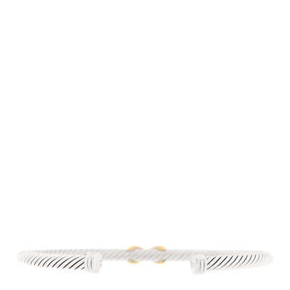 David Yurman Sterling Silver 18K Yellow Gold 4mm X Station Cable Bracelet 2 of 3