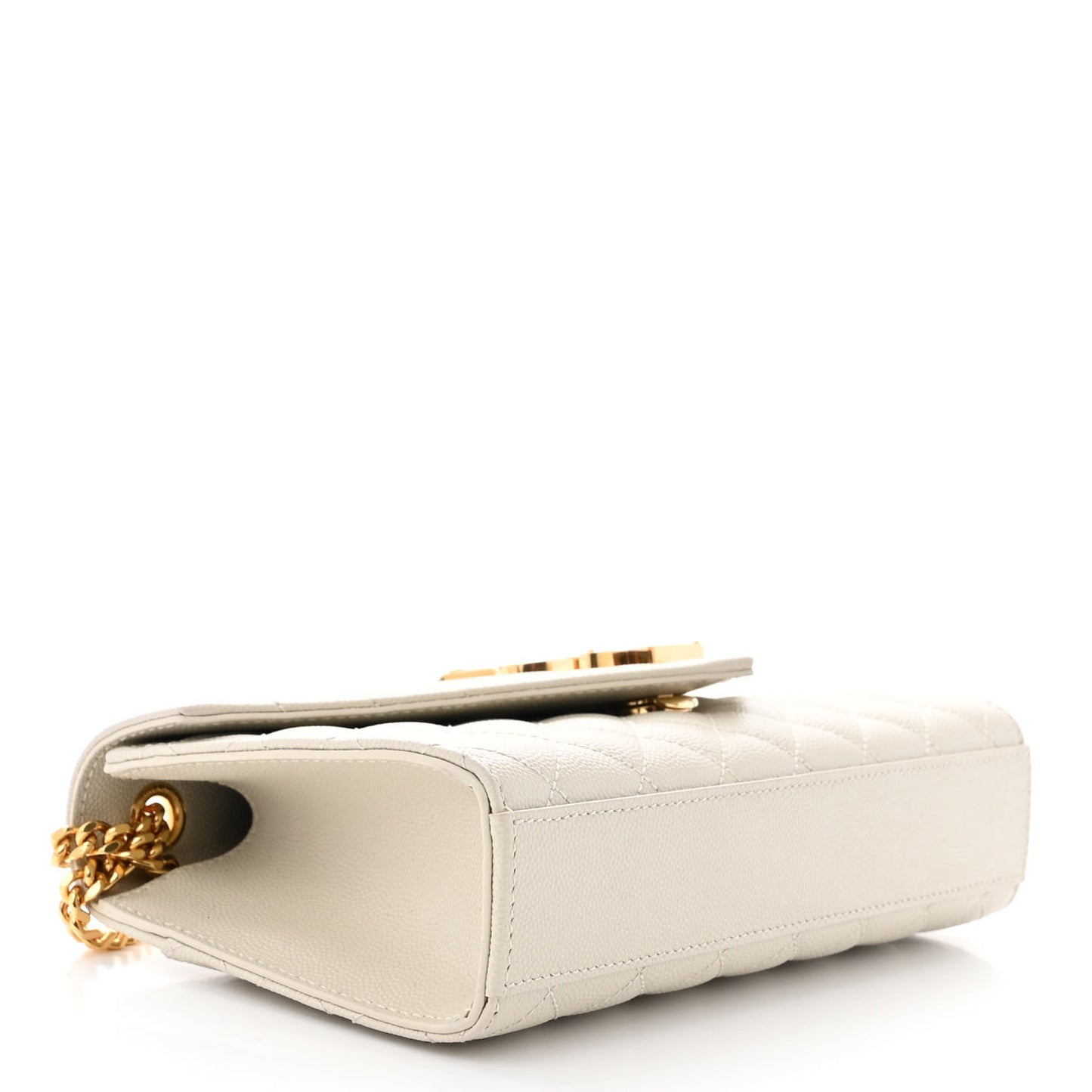 Grain De Poudre Textured Mixed Matelasse Triquilt Small Monogram Satchel Crema Soft