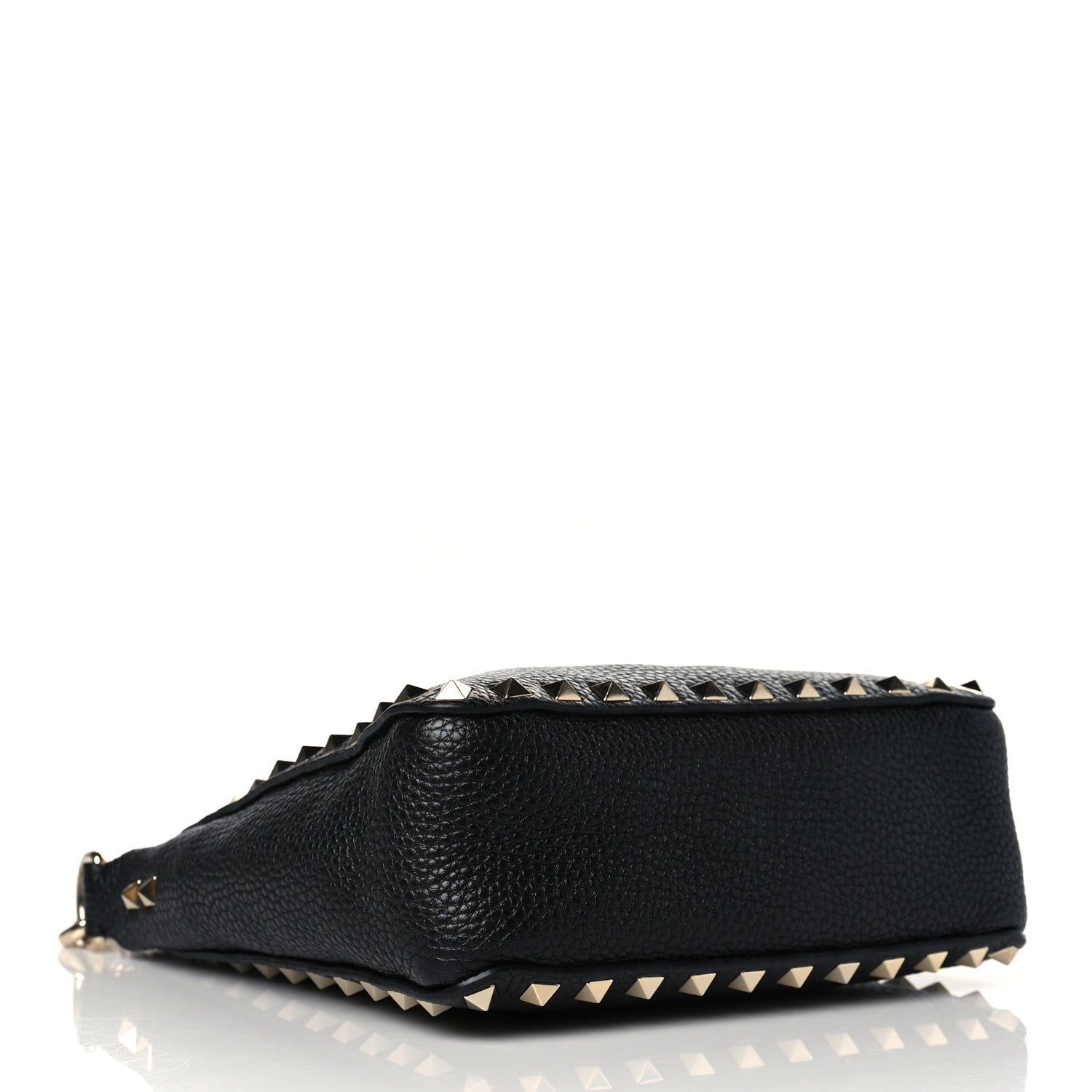 Valentino Garavani Pebbled Calfskin Mini Rockstud Flip-Lock Messenger Bag Black 3 of 8