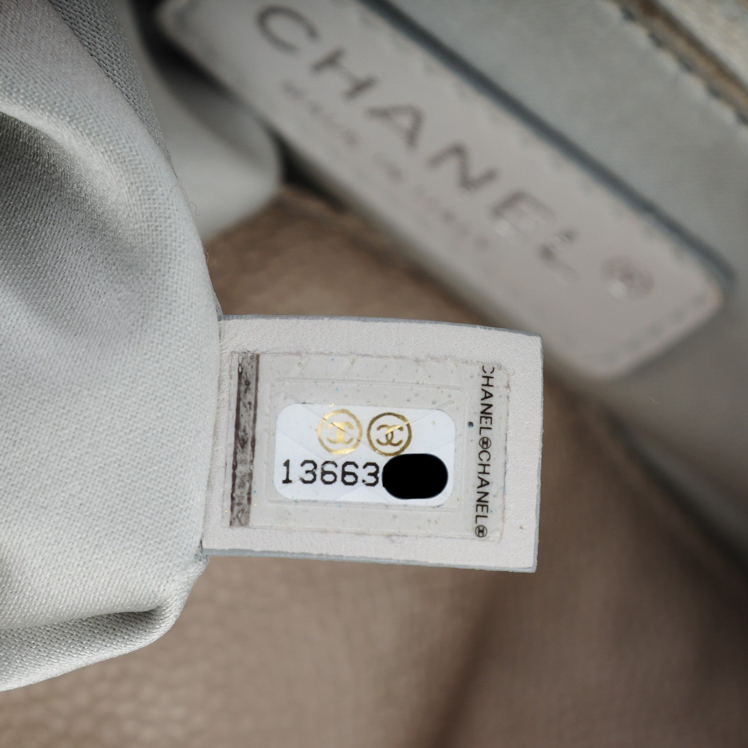 Chanel Caviar Quilted Large Elastic Tote Gray 7 of 8