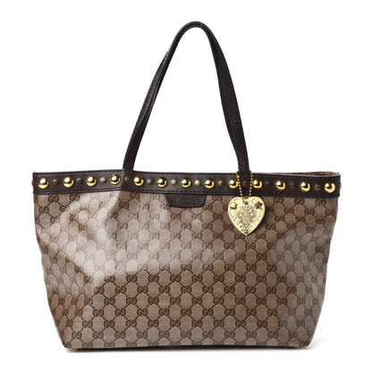 Gucci Crystal Monogram Medium Babouska Shopping Tote Dark Brown 1 of 11
