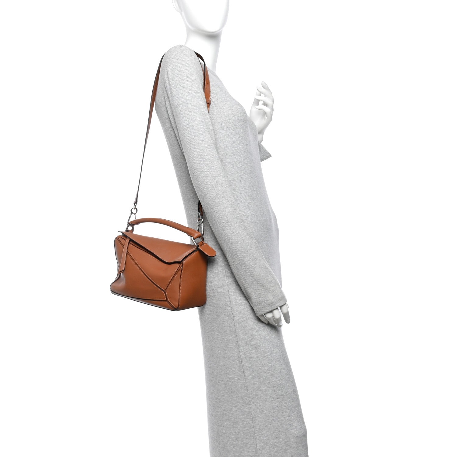 Loewe Calfskin Small Puzzle Bag Tan 2 of 11