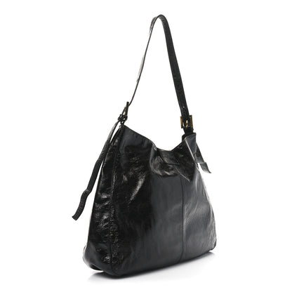 Fendi Crinkled Calfskin Baguette Shoulder Bag Black 3 of 11
