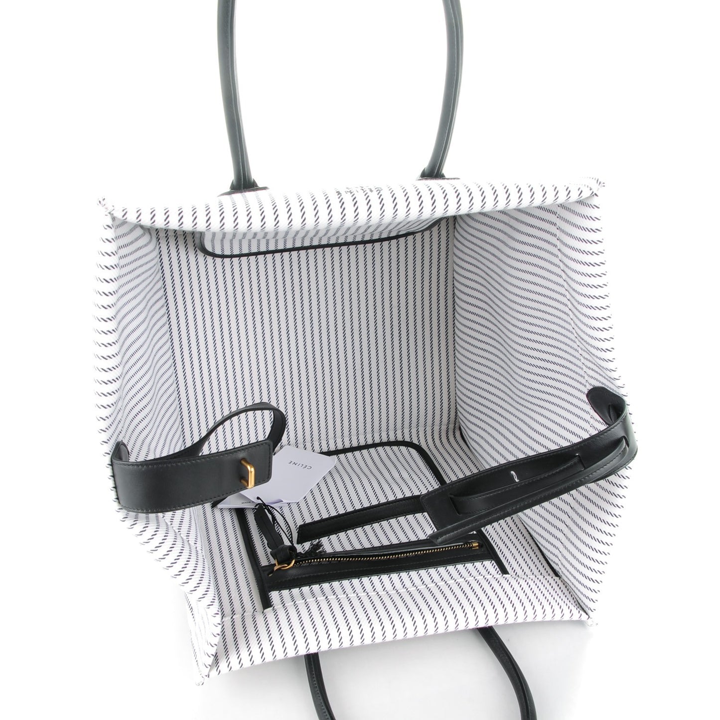 Cotton Canvas Striped Medium Phantom Luggage White Navy