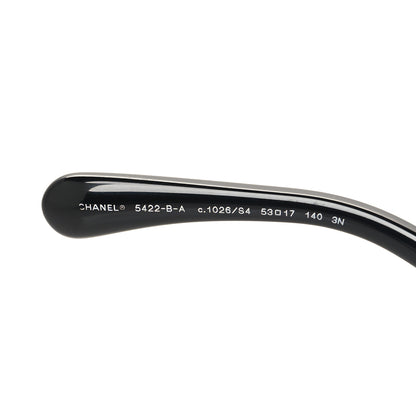Chanel Acetate Strass Square Sunglasses 5422-B-A Black White 5 of 7