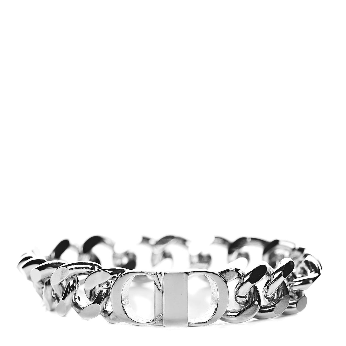 Brass CD Icon Chain Bracelet Silver