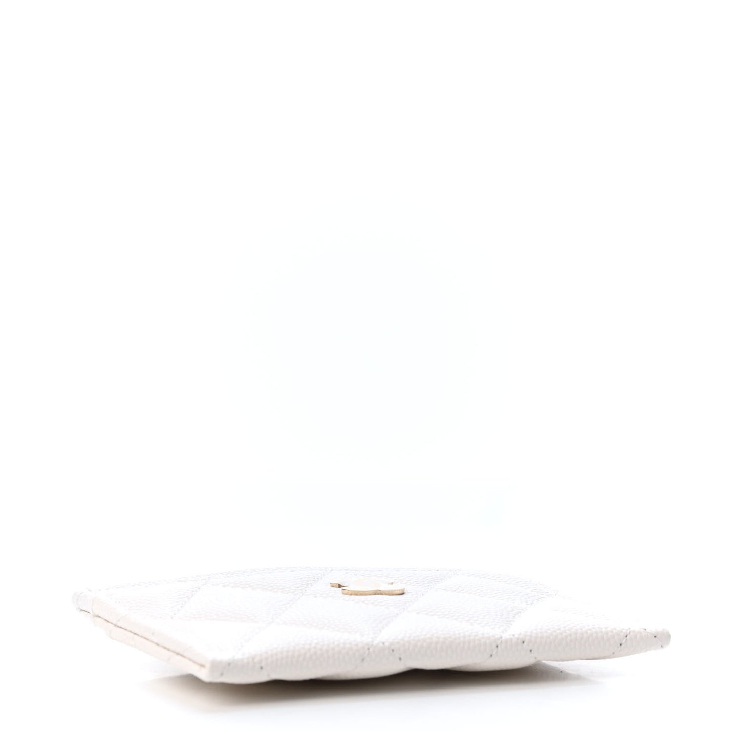 Caviar Quilted Card Holder White