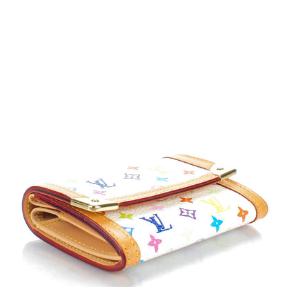 Louis Vuitton Monogram Multicolor Porte-Monnaie Plat Coin Purse White 4 of 7