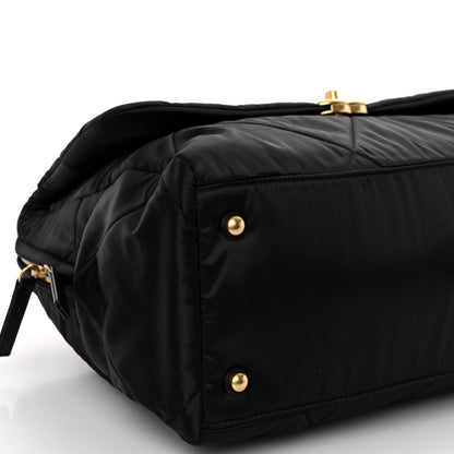 Chanel Satin Quilted Large Bowling Bag Flap Black 9 of 10