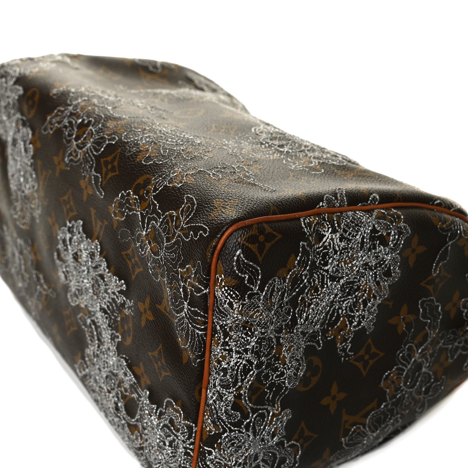 Louis Vuitton Monogram Dentelle Speedy 30 Silver 9 of 15