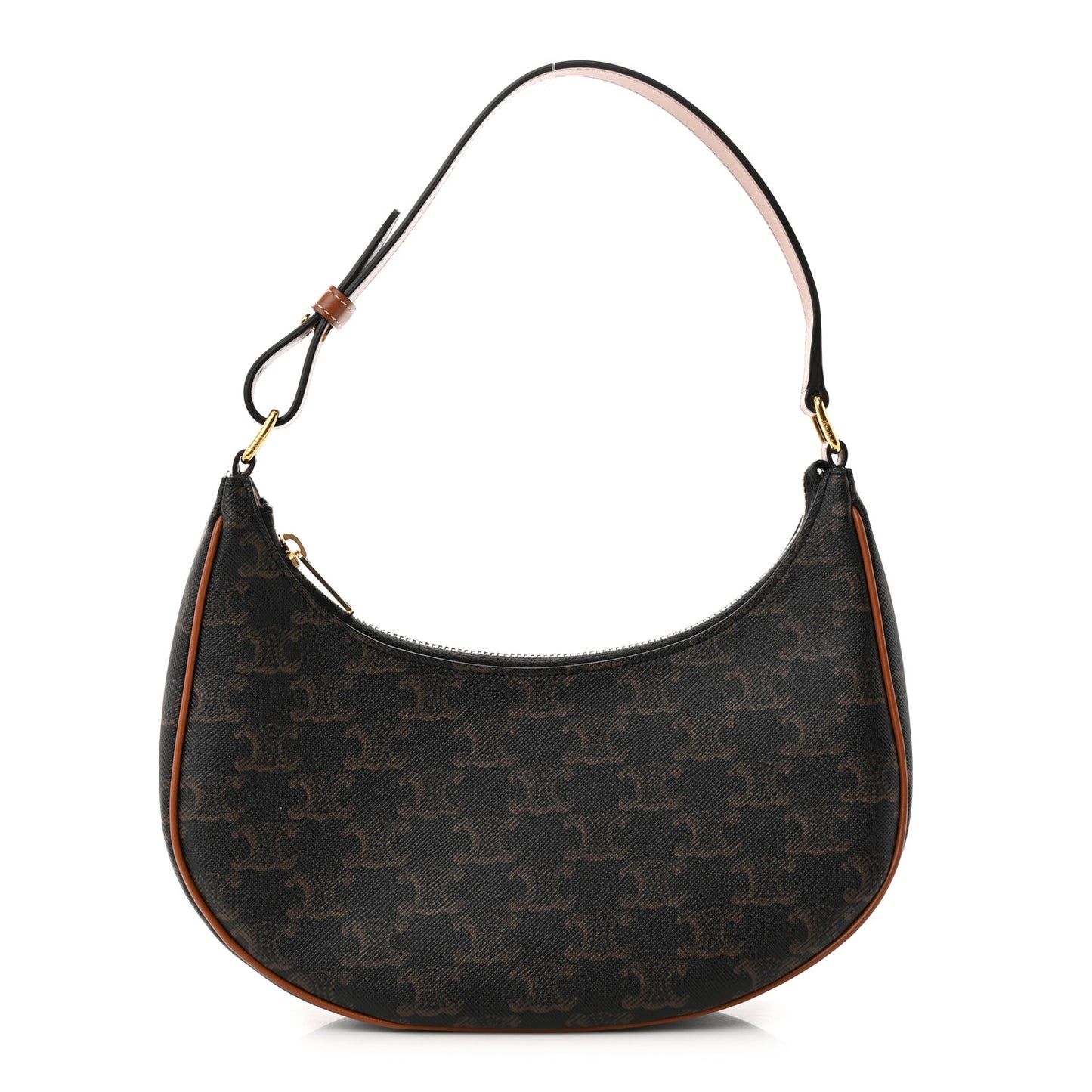Triomphe Canvas Calfskin Ava Shoulder Bag Tan