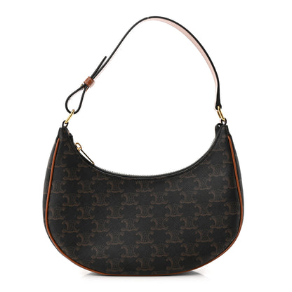 Celine Triomphe Canvas Calfskin Ava Shoulder Bag Tan 1 of 10