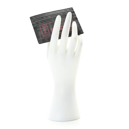 Fendi Glazed Fabric FF 1974 Roma Amor Card Holder Black Rosso 2 of 7