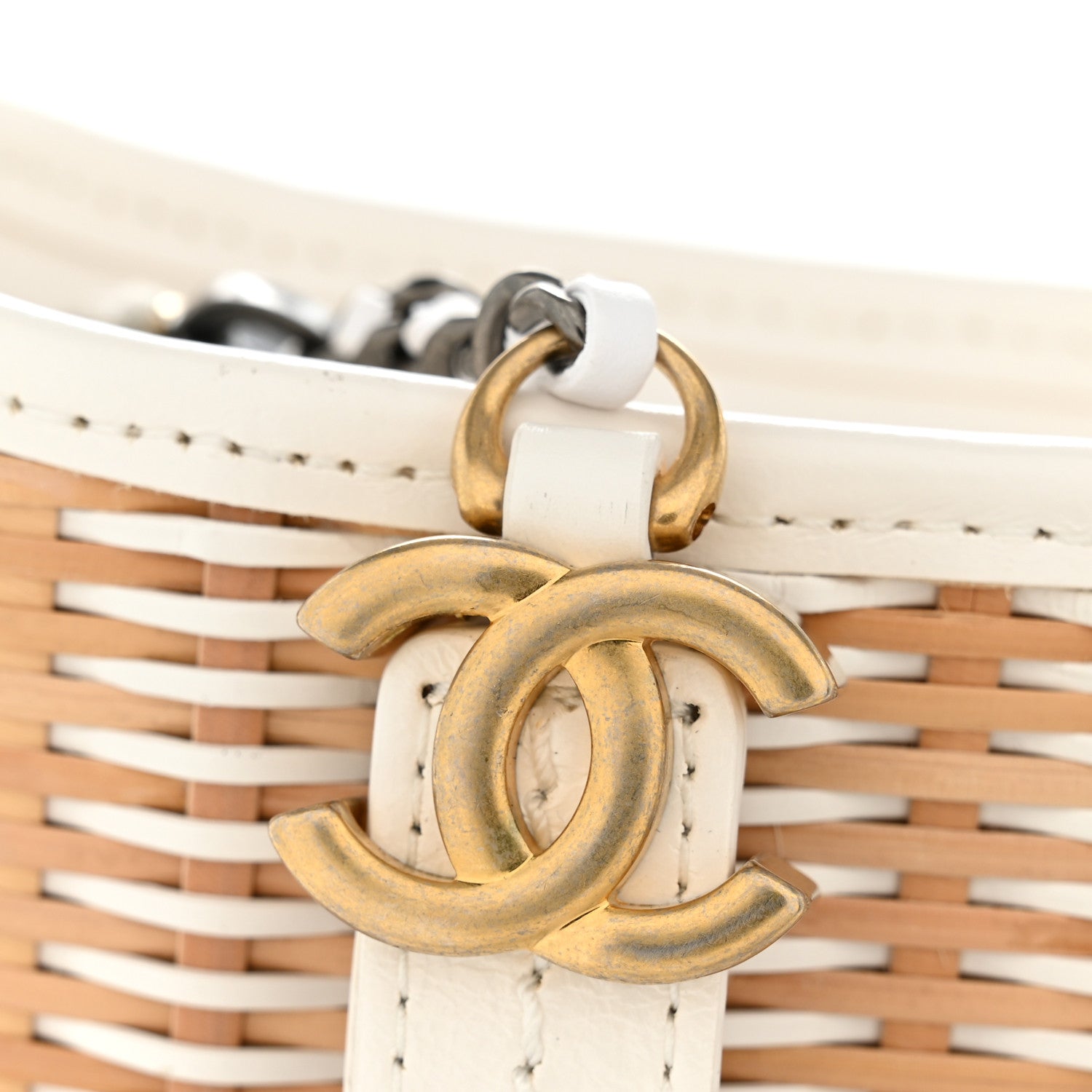 Chanel Rattan Calfskin Small Gabrielle Hobo Beige Ivory 12 of 15