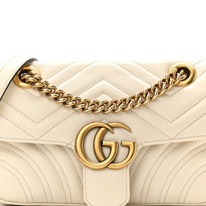 Gucci Calfskin Matelasse Mini GG Marmont Shoulder Bag White 9 of 12