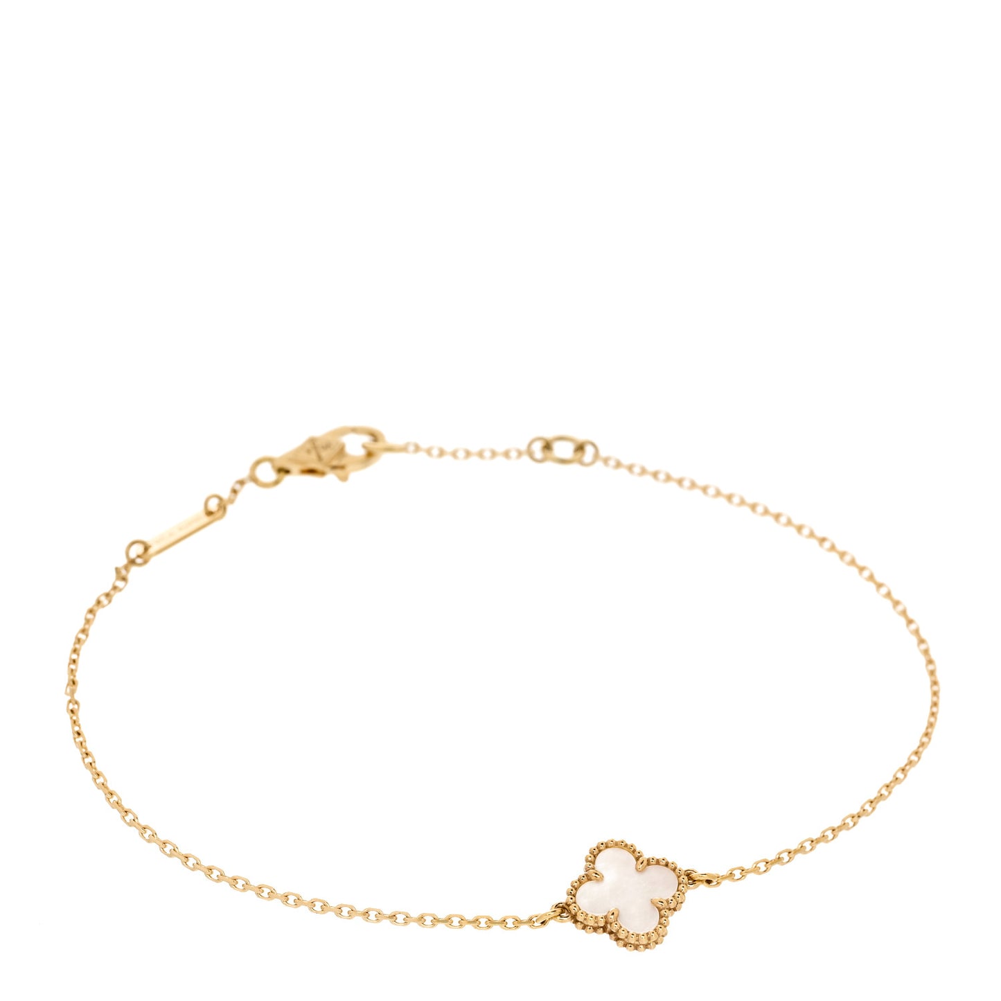 18K Yellow Gold Mother of Pearl Sweet Alhambra Bracelet