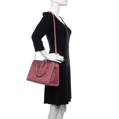 Saint Laurent Calfskin Small Monogram Cabas Vieux Rose 2 of 11