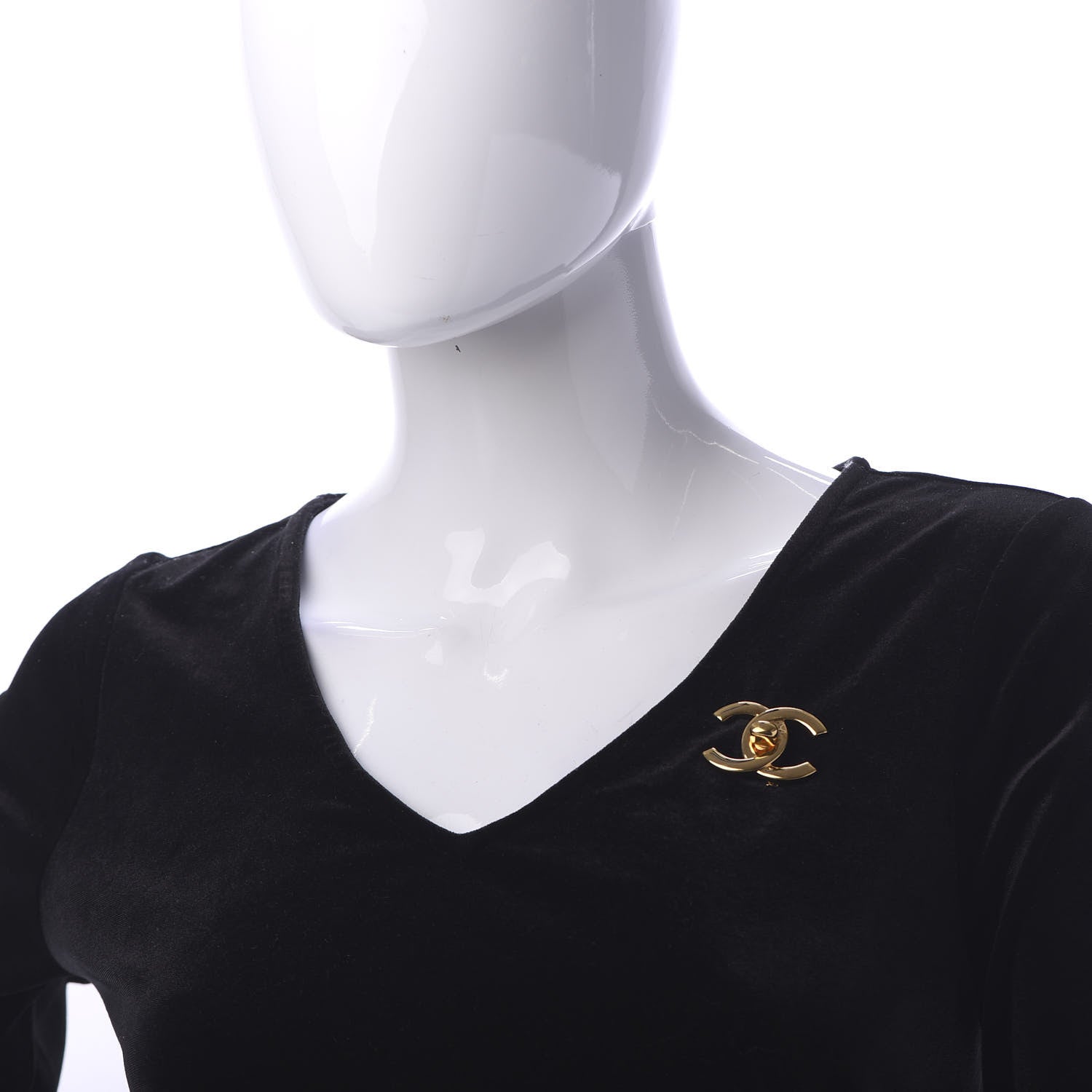 Chanel CC Turn Lock Brooch Gold 2 of 4