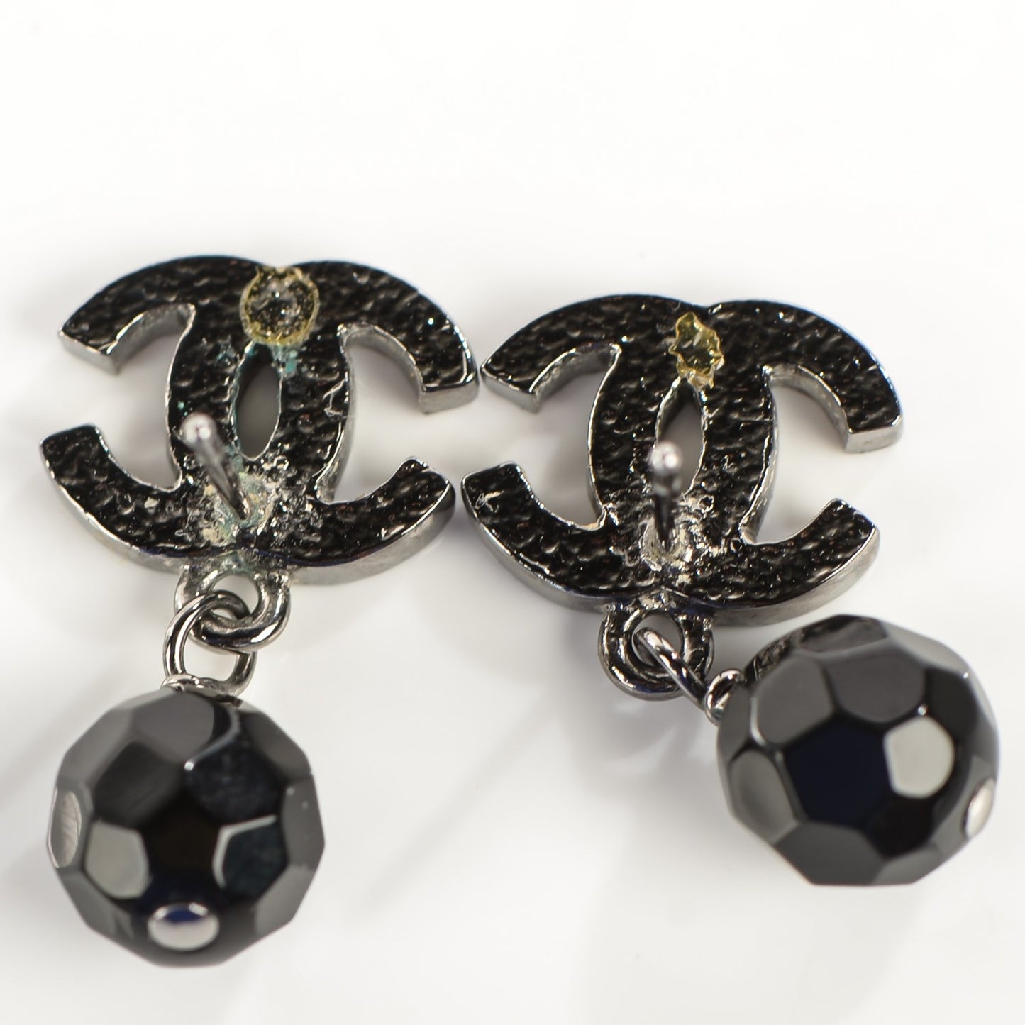 CC Bead Drop Earrings Black