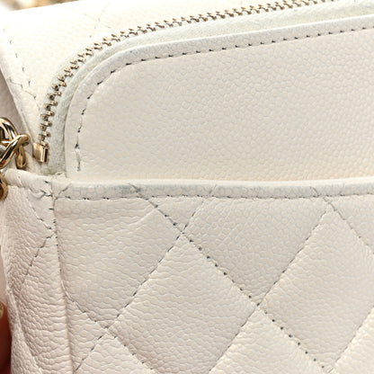 Chanel Lambskin Quilted Flap Phone Holder With Chain White 13 of 17