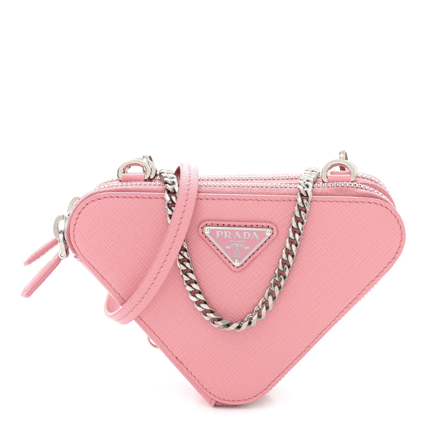 Saffiano Mini Triangle Crossbody Pouch Petalo