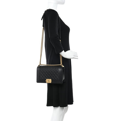 Chanel Caviar Quilted Medium Boy Flap Black 2 of 12