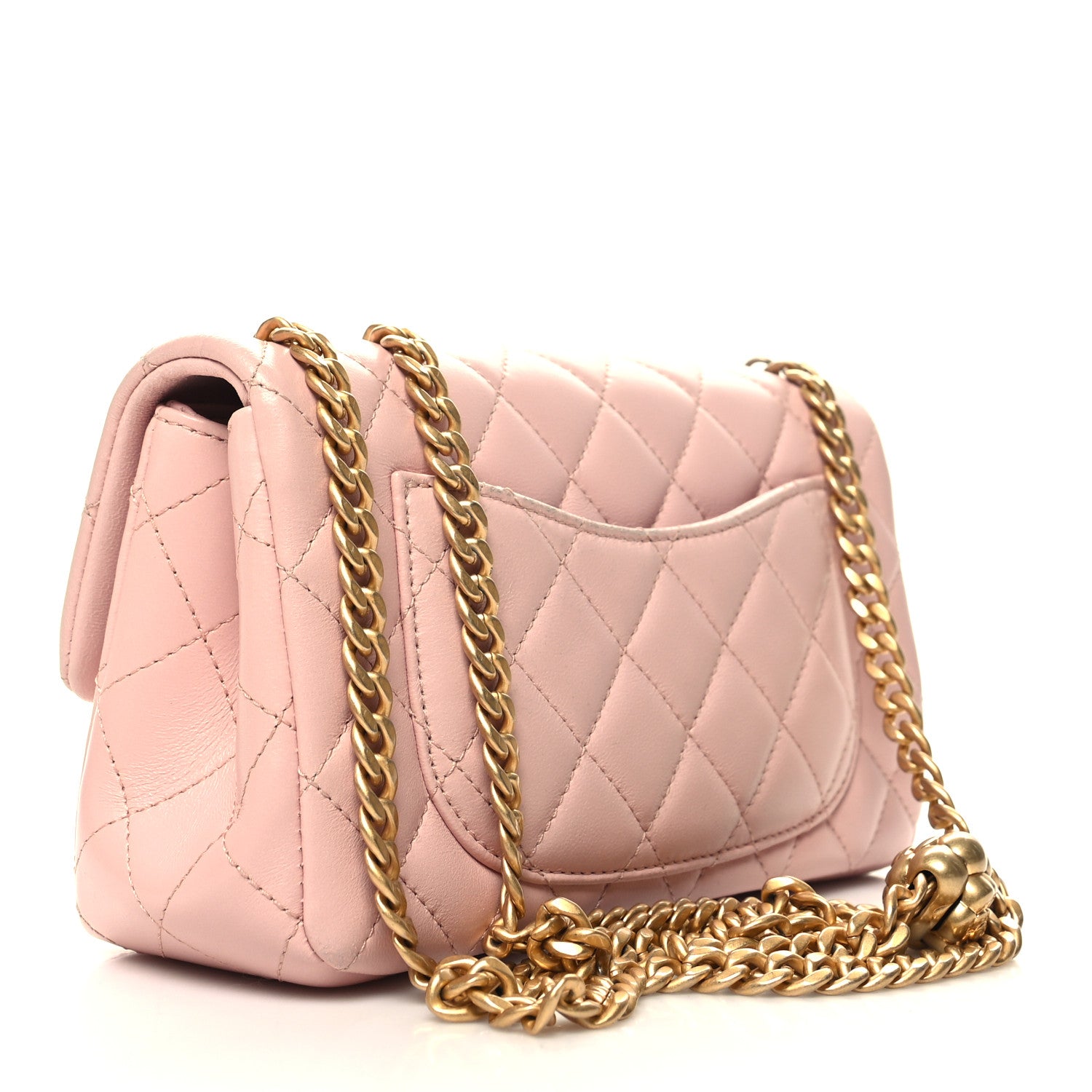 Chanel Lambskin Quilted Mini Rectangular Sweet Camellia Flap Light Pink 3 of 12