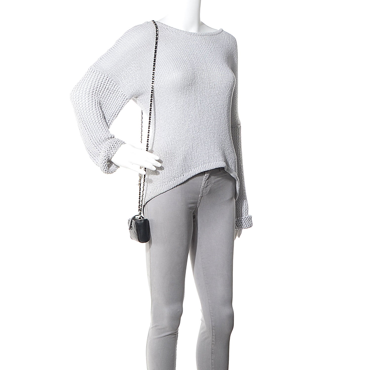 Chanel Lambskin Quilted Crystal Valentine Charms Mini Phone Holder Crossbody Bag Black 2 of 7