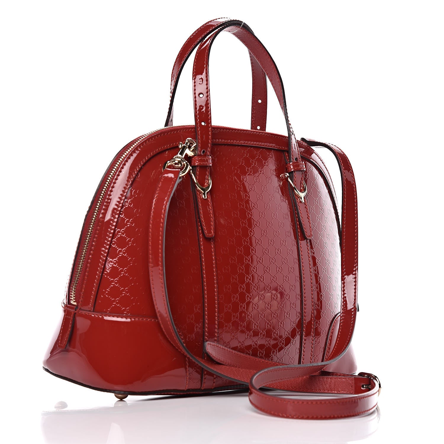 Gucci Patent Microguccissima Small Nice Top Handle Dome Bag Rose Bed 4 of 11